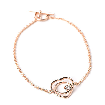 Hermes 18K Rose Gold Diamond TPM Vertige Coeur Bracelet SH 1 of 6