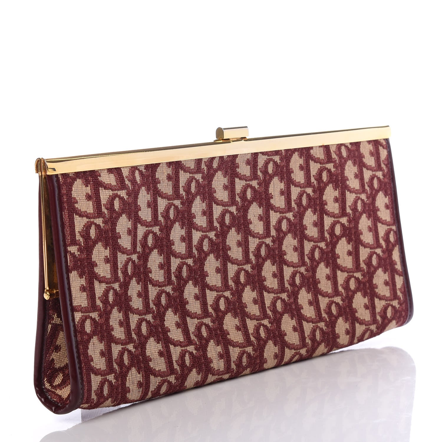 Christian Dior Monogram Clutch Burgundy 3 of 6