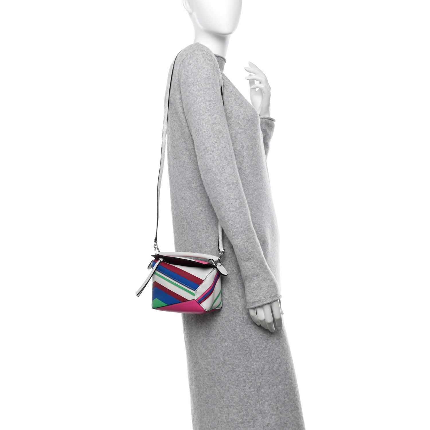 Loewe Calfskin Mini Puzzle Edge Bag Grey Multicolor 2 of 9