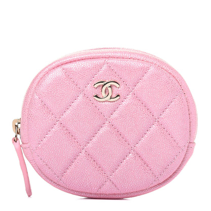 Chanel Iridescent Caviar Quilted Zip Around Classic Coin Purse Rose Pink 1 of 11