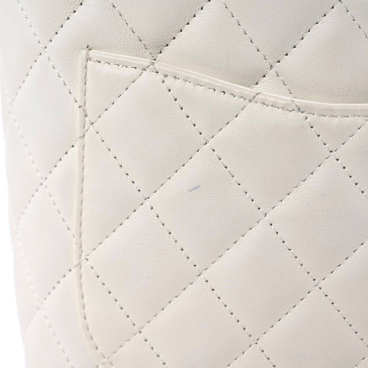 Calfskin Quilted Medium Cambon Tote White Black