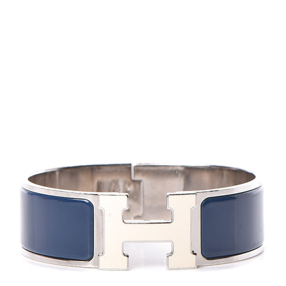 Hermes Enamel Wide Clic Clac H Bracelet GM Indigo 1 of 7