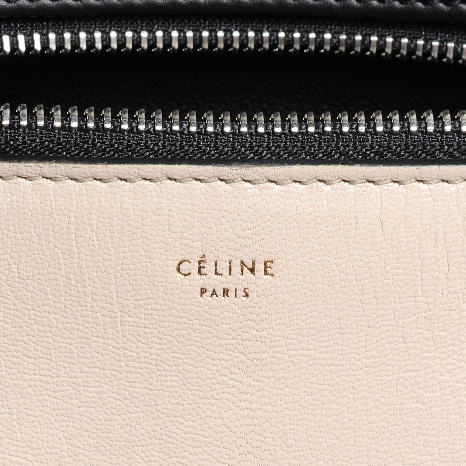 Celine Leather Medium Bi-Color Edge Shoulder Bag Black White 6 of 8
