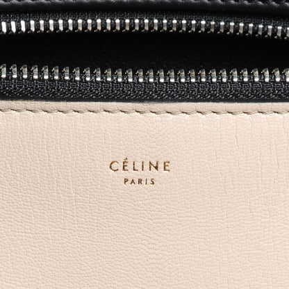 Celine Leather Medium Bi-Color Edge Shoulder Bag Black White 6 of 8