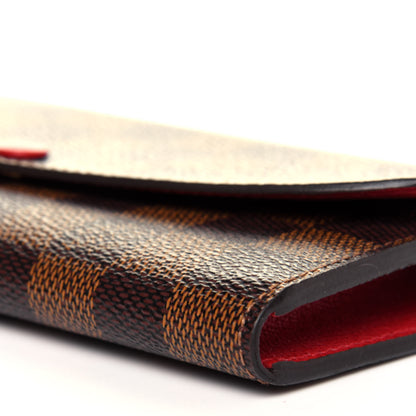 Louis Vuitton Damier Ebene Emilie Wallet Red 10 of 13