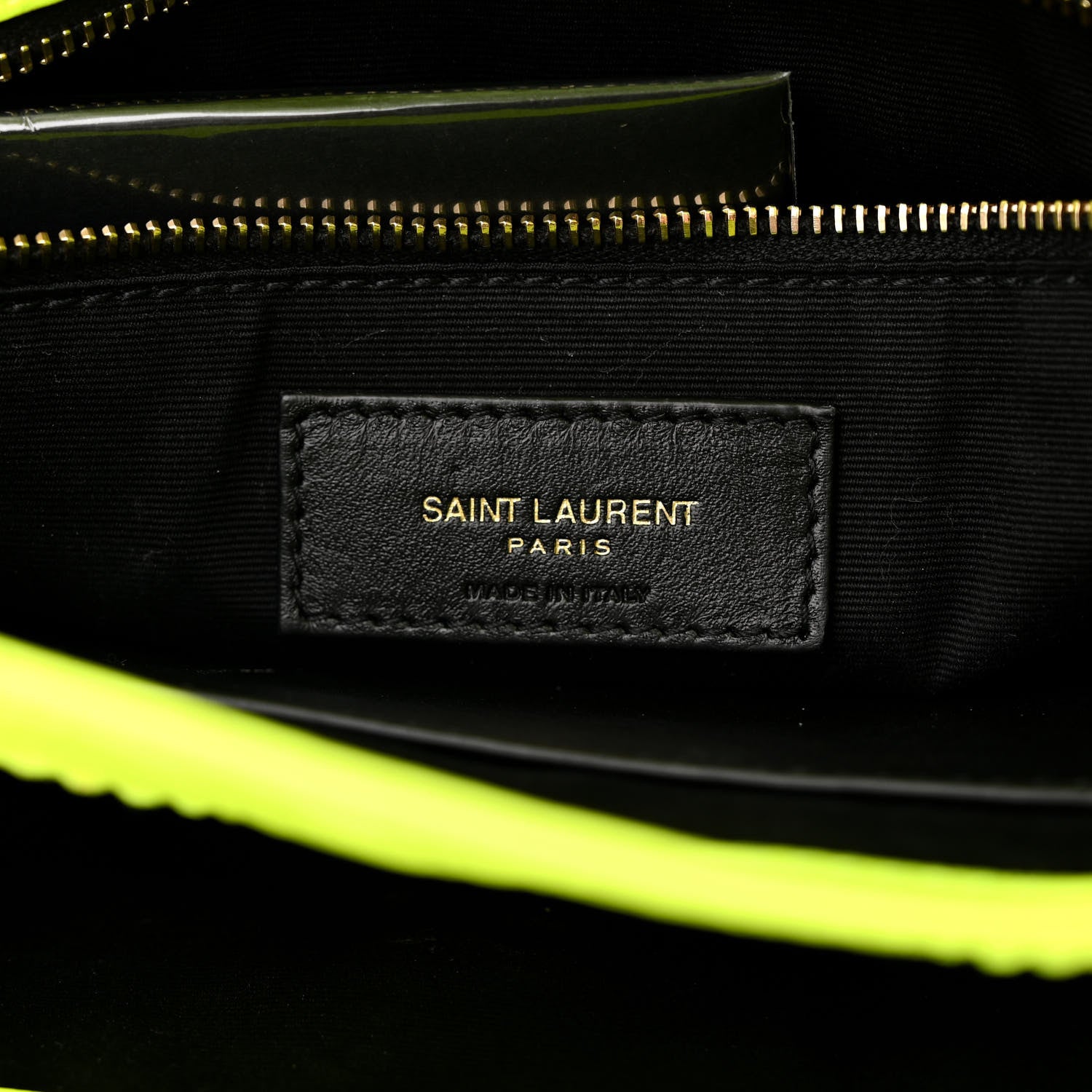 Saint Laurent Crinkled Calfskin Matelasse Monogram Medium Niki Chain Satchel Neon Yellow 8 of 13