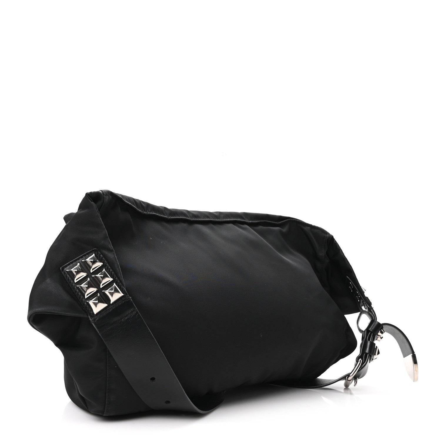 Prada Tessuto Nylon Studded Belt Bag Black 3 of 9
