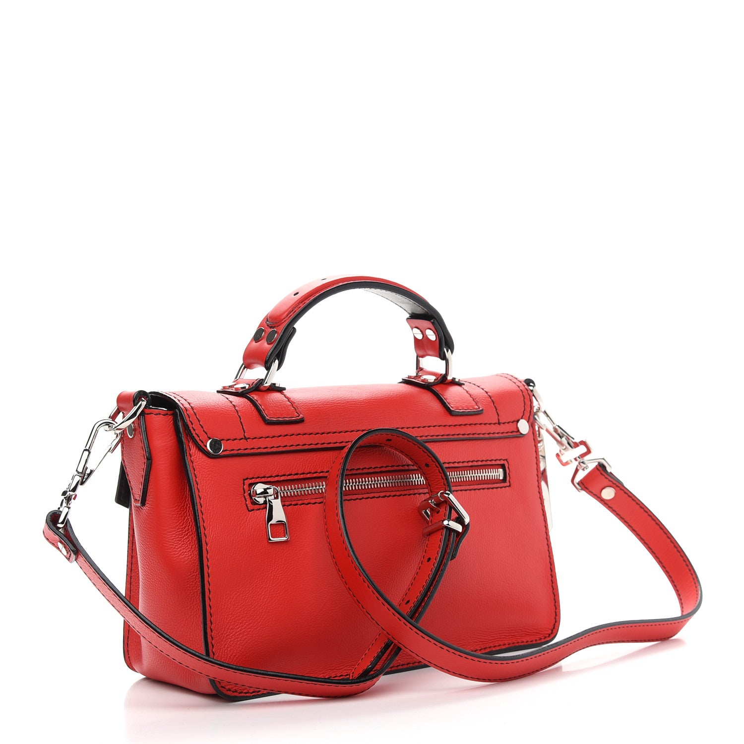 Proenza Schouler Grainy Calfskin Tiny PS1 Satchel Geranium 3 of 8