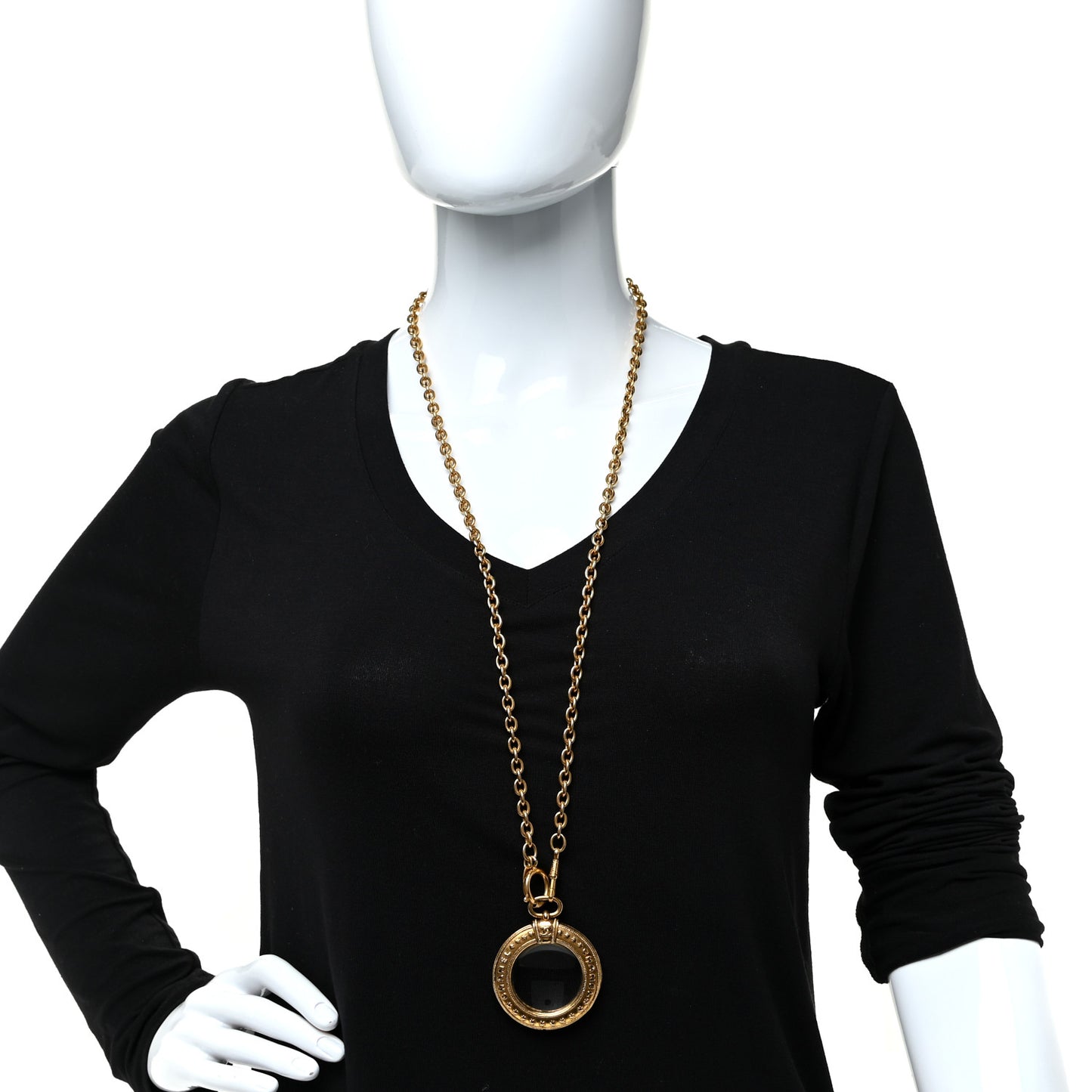 Loupe Magnifying Glass Necklace Gold