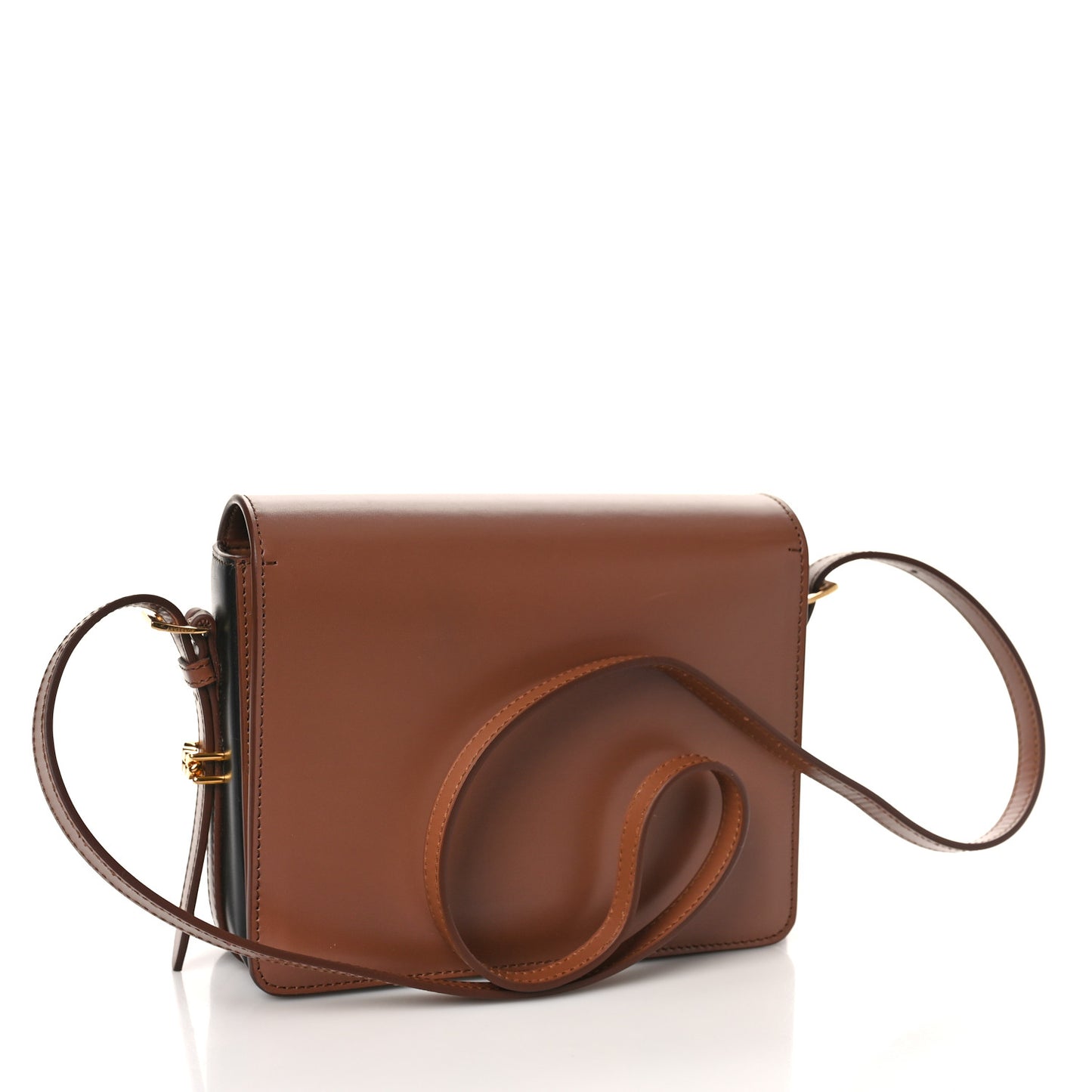 Smooth Calfskin Two Tone Small Grace Bag Malt Brown Black