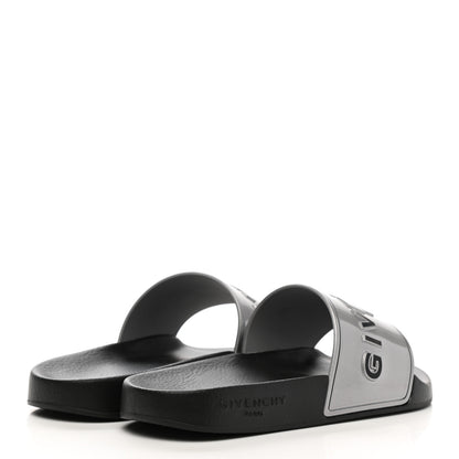 Givenchy Metallic Rubber Logo Womens Pool Slide Sandals 35 Silver 4 of 8