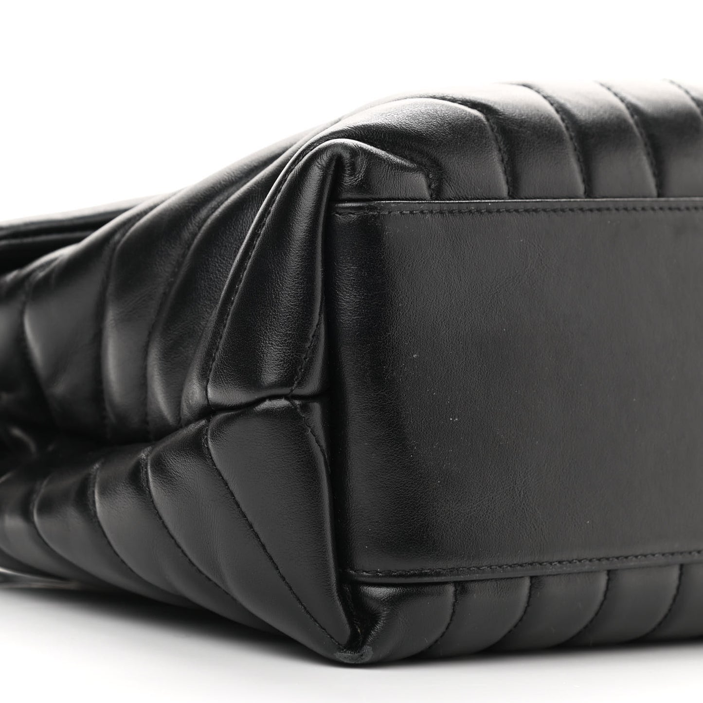 Calfskin Y Quilted Monogram Medium Loulou Chain Satchel Black