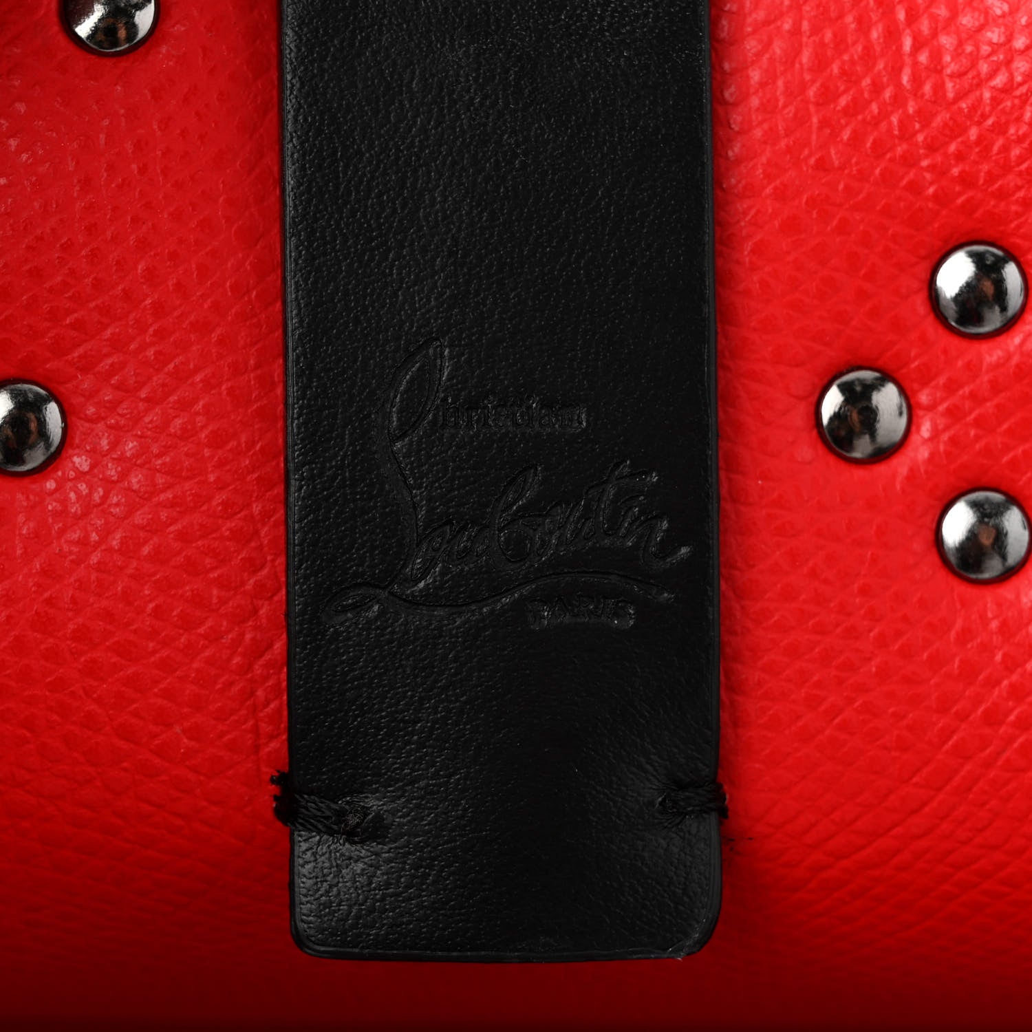 Christian Louboutin Calfskin Empire Spike Studded East West Cabata Tote Black 7 of 12