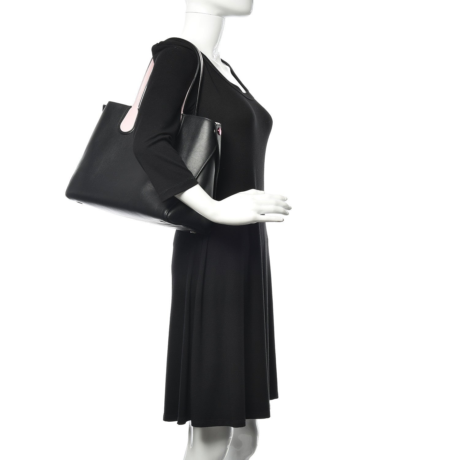 Christian Dior Calfskin Small Addict Shopping Tote Black Pink 2 of 16