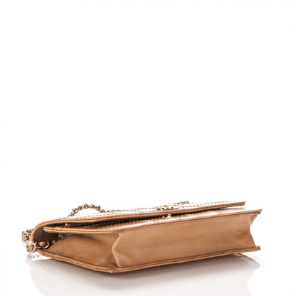Chanel Calfskin Square Quilted Wallet On Chain WOC Beige 4 of 8