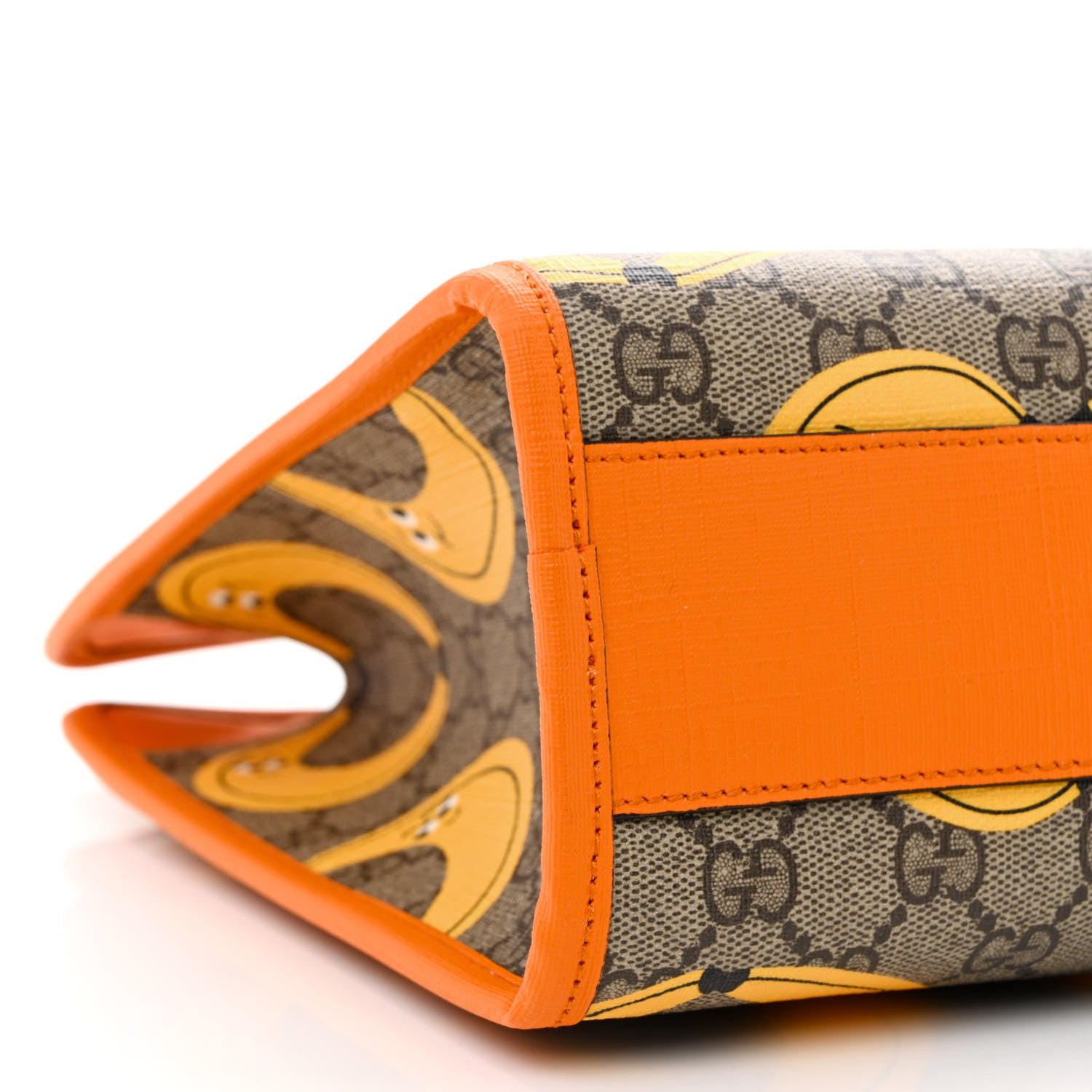 Gucci GG Supreme Monogram Banana Childrens Tote Beige Ebony Multicolor Carrot Orange 9 of 10
