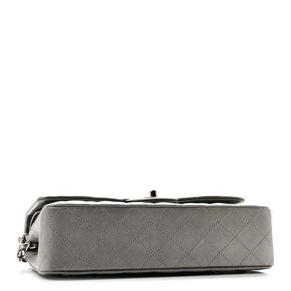 Chanel Metallic Calfskin Quilted Medium Double Flap Ruthenium 4 of 11