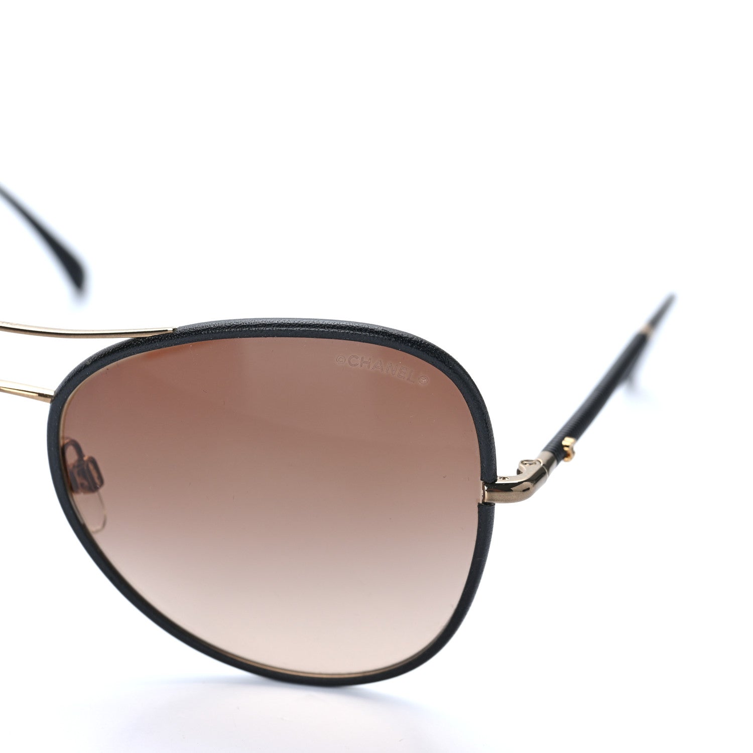 Chanel Metal Lambskin Pilot Fall Sunglasses 4227-Q Black 5 of 8