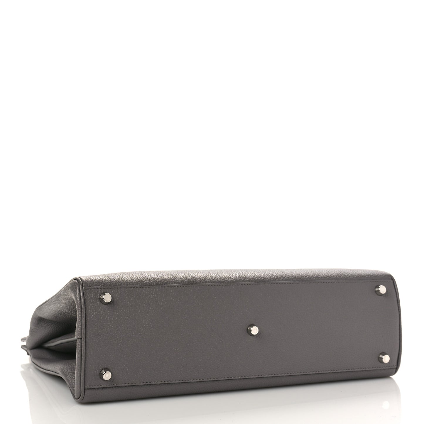 Grainy Calfskin Medium Zumi Top Handle Bag Dusty Grey