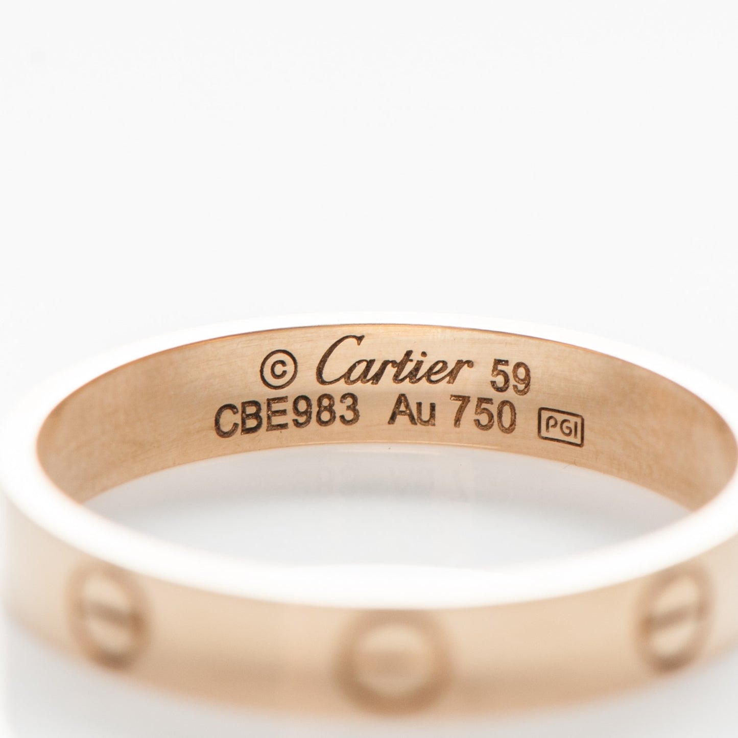 18K Yellow Gold 4mm LOVE Wedding Band Ring 59 9