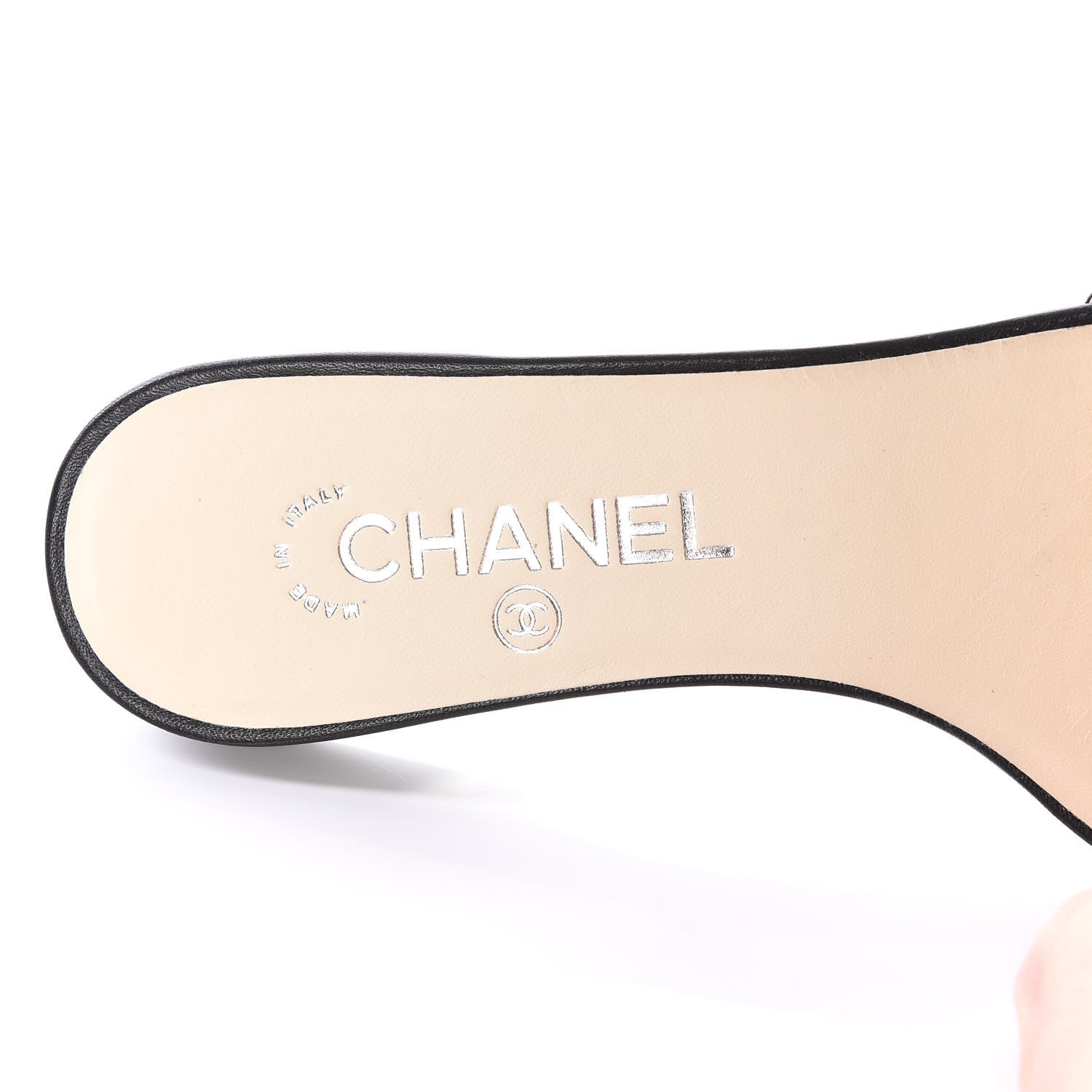 Chanel Lambskin Camellia Slides 37.5 Black 7 of 9