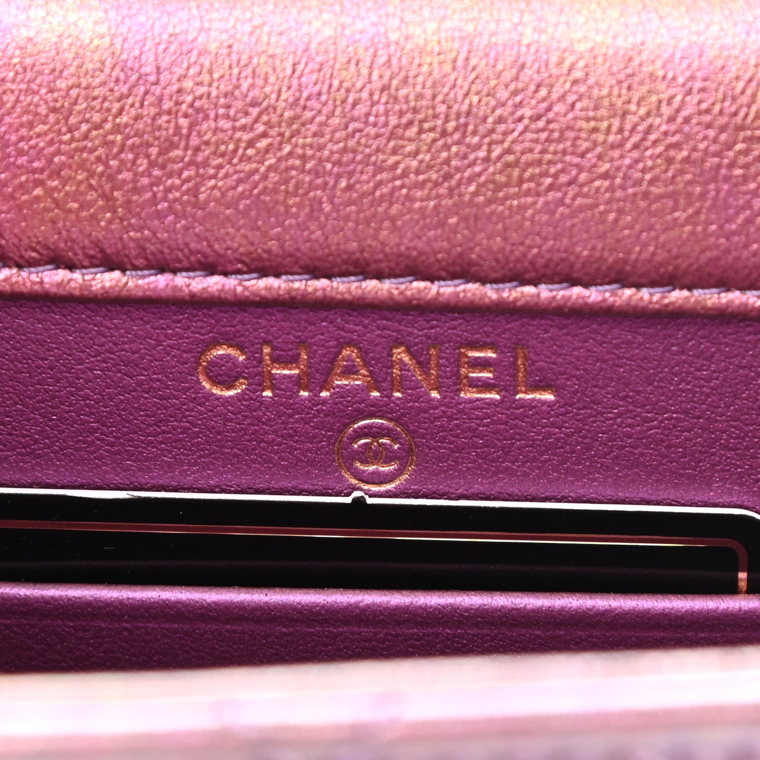 Chanel Iridescent Lambskin Quilted CC Phone Holder Purple 6 of 11