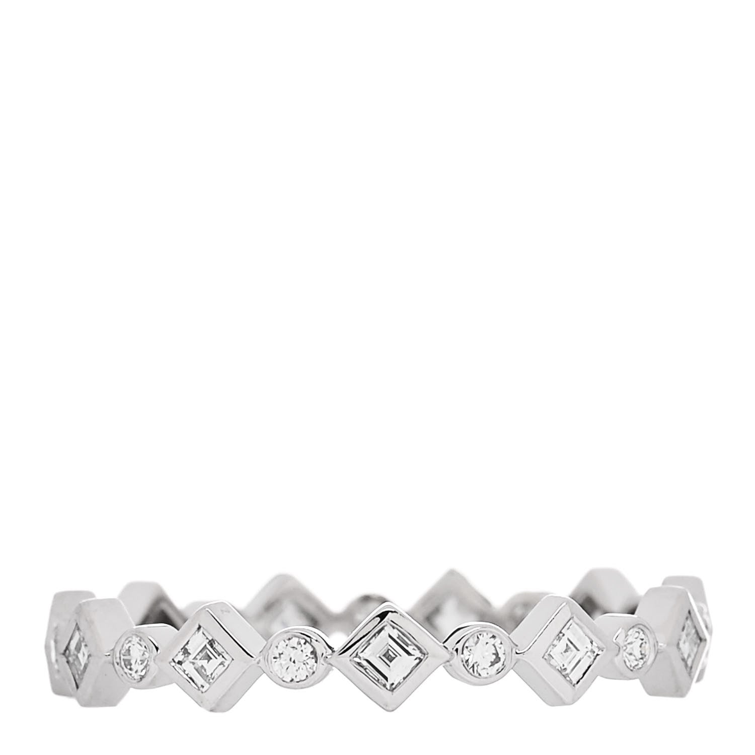 Tiffany Platinum Diamond Jazz Band Ring 54 7 3 of 5