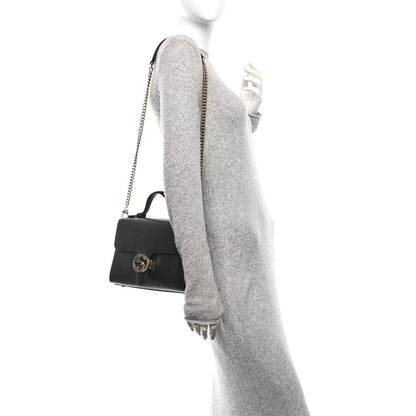 Gucci Dollar Calfskin Interlocking G Top Handle Shoulder Bag Black 2 of 10