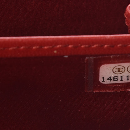 Chanel Lambskin Camellia Embossed Zip Around Large Gusset Wallet Red 10 of 14
