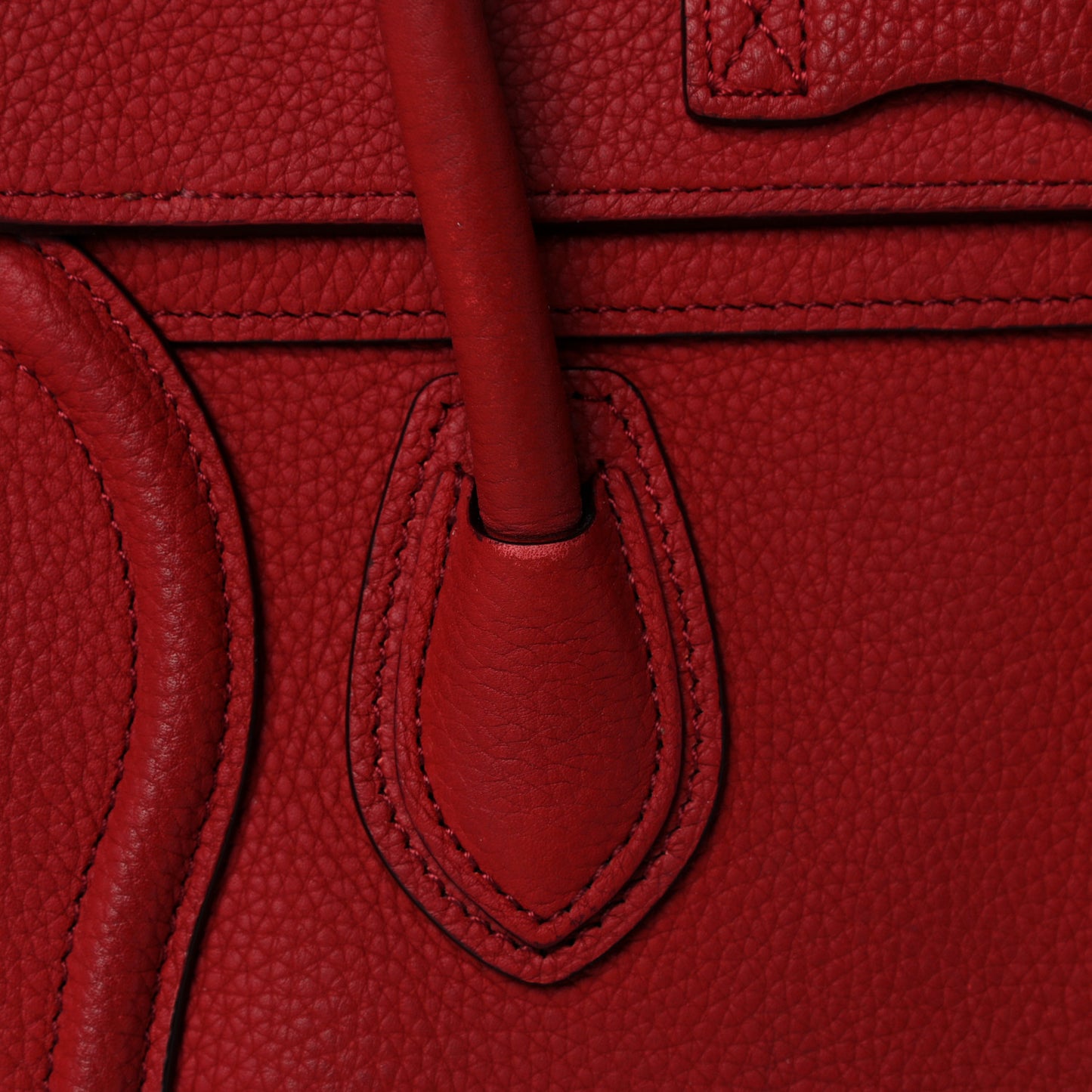 Drummed Calfskin Nano Luggage Red