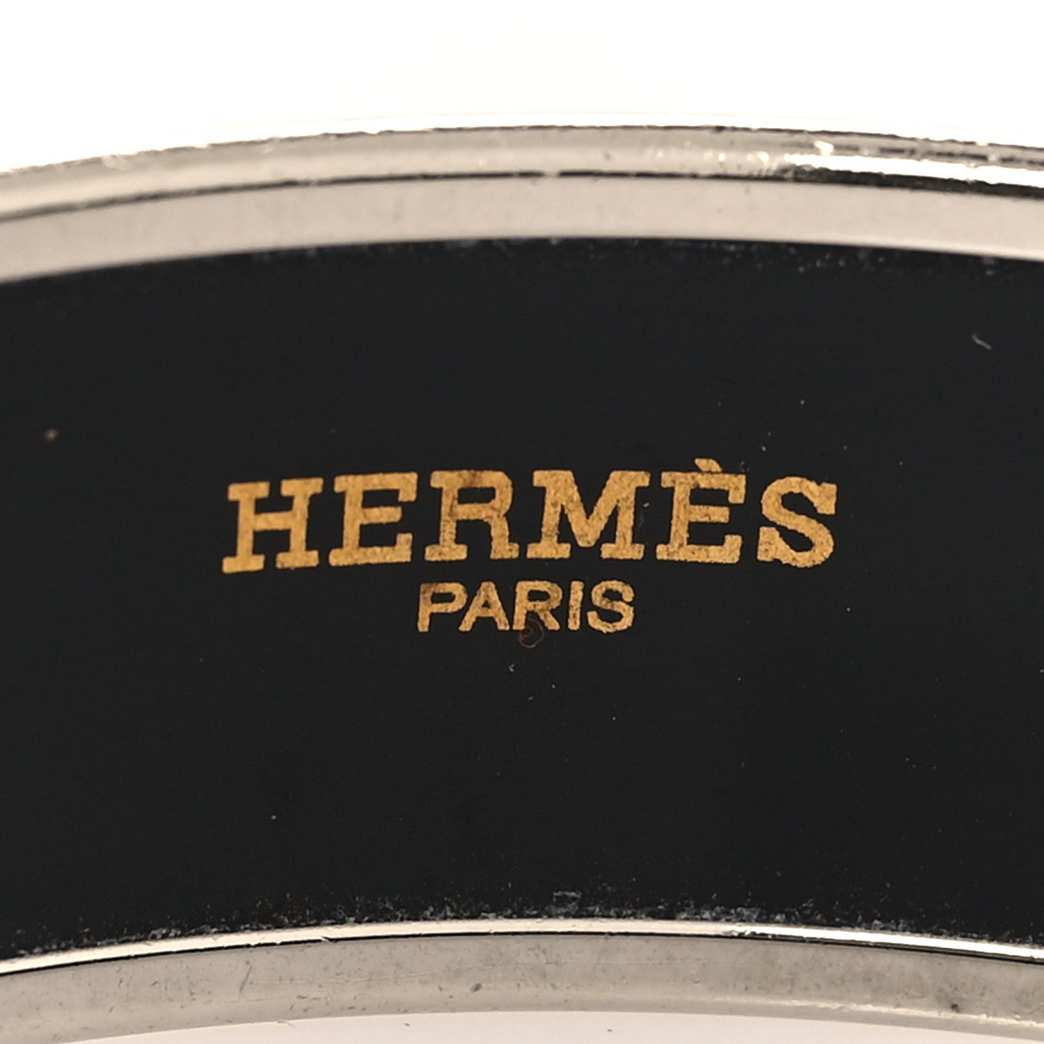 Hermes Enamel Printed Wide Balcons du Guadalquivir Bracelet 70 Black 4 of 5