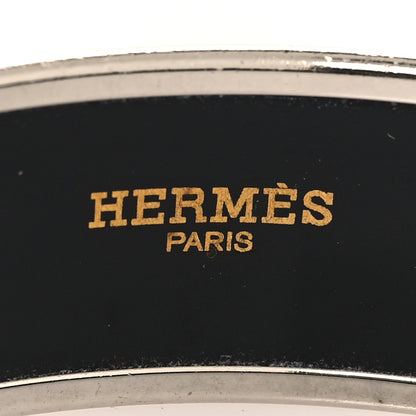 Hermes Enamel Printed Wide Balcons du Guadalquivir Bracelet 70 Black 4 of 5