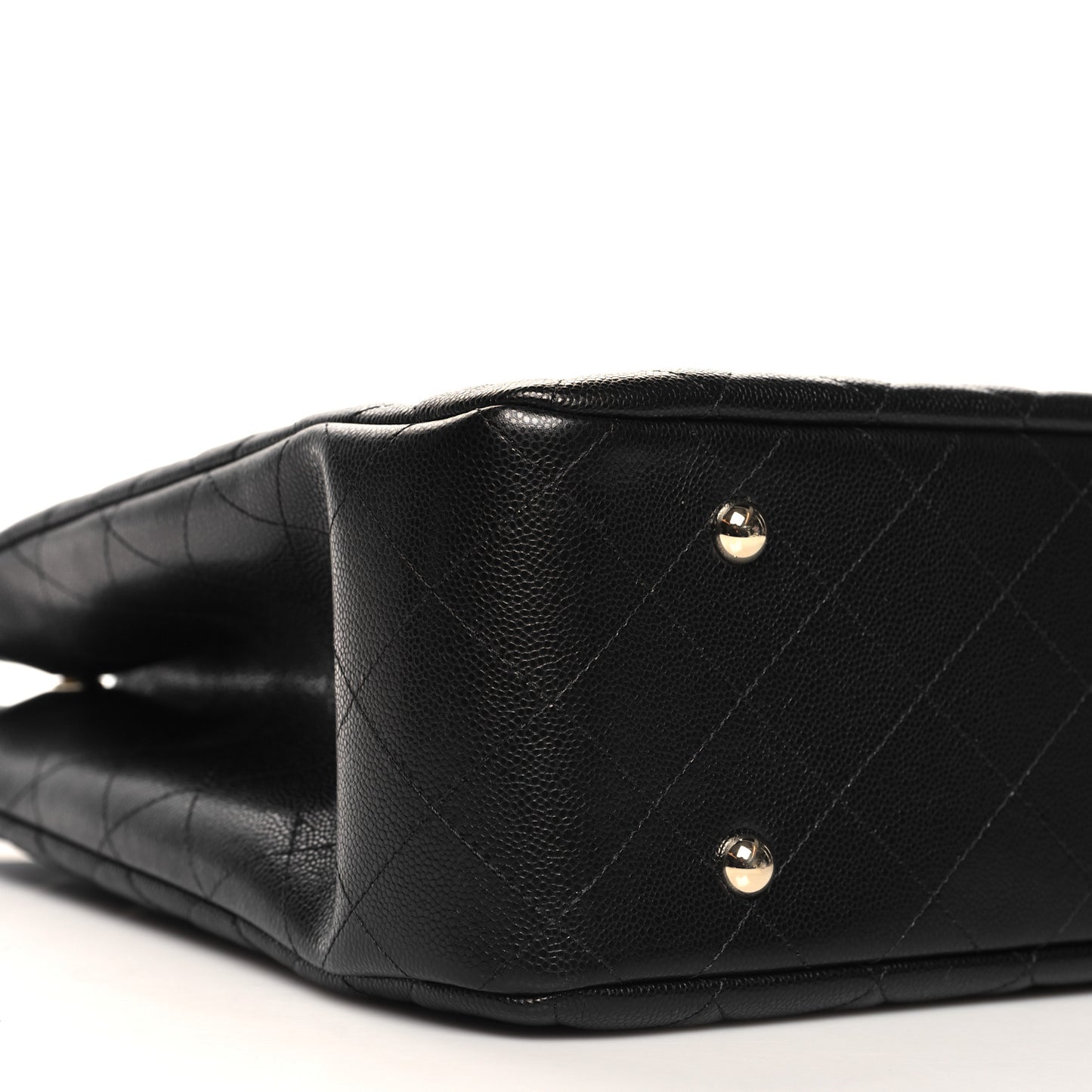 Caviar Quilted Large Shopping Tote Black