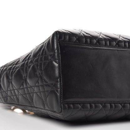 Christian Dior Lambskin Cannage Medium Lady Dior Black 10 of 16