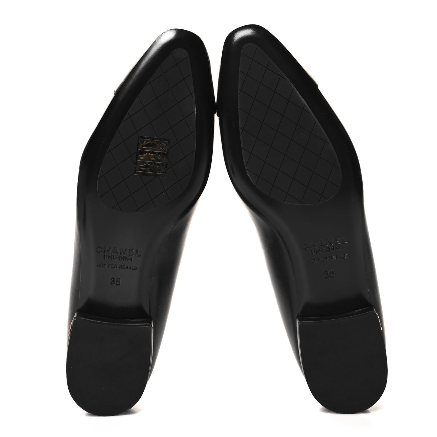 Lambskin Cap Toe Ballerina Flats 38 Black