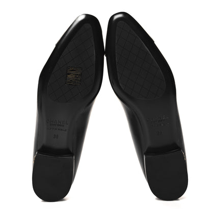 Chanel Lambskin Cap Toe Ballerina Flats 38 Black 5 of 9