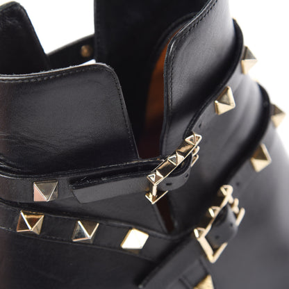 Valentino Garavani Calfskin Rockstud Double Buckle 65mm Ankle Boots 36 Black 11 of 16