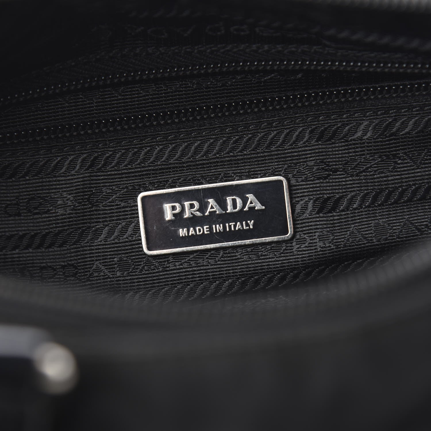 Prada Tessuto Nylon Spazzolato Logo Tote Black 5 of 11