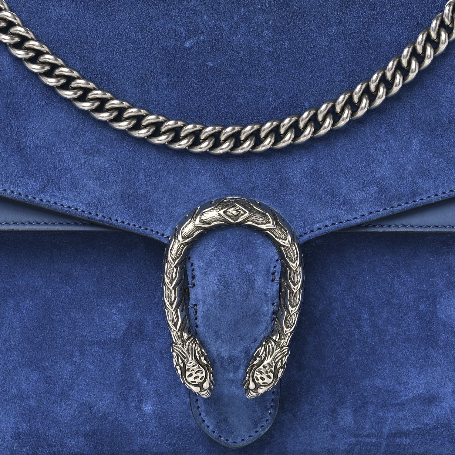 Gucci Suede Medium Dionysus Shoulder Bag Blue 10 of 16