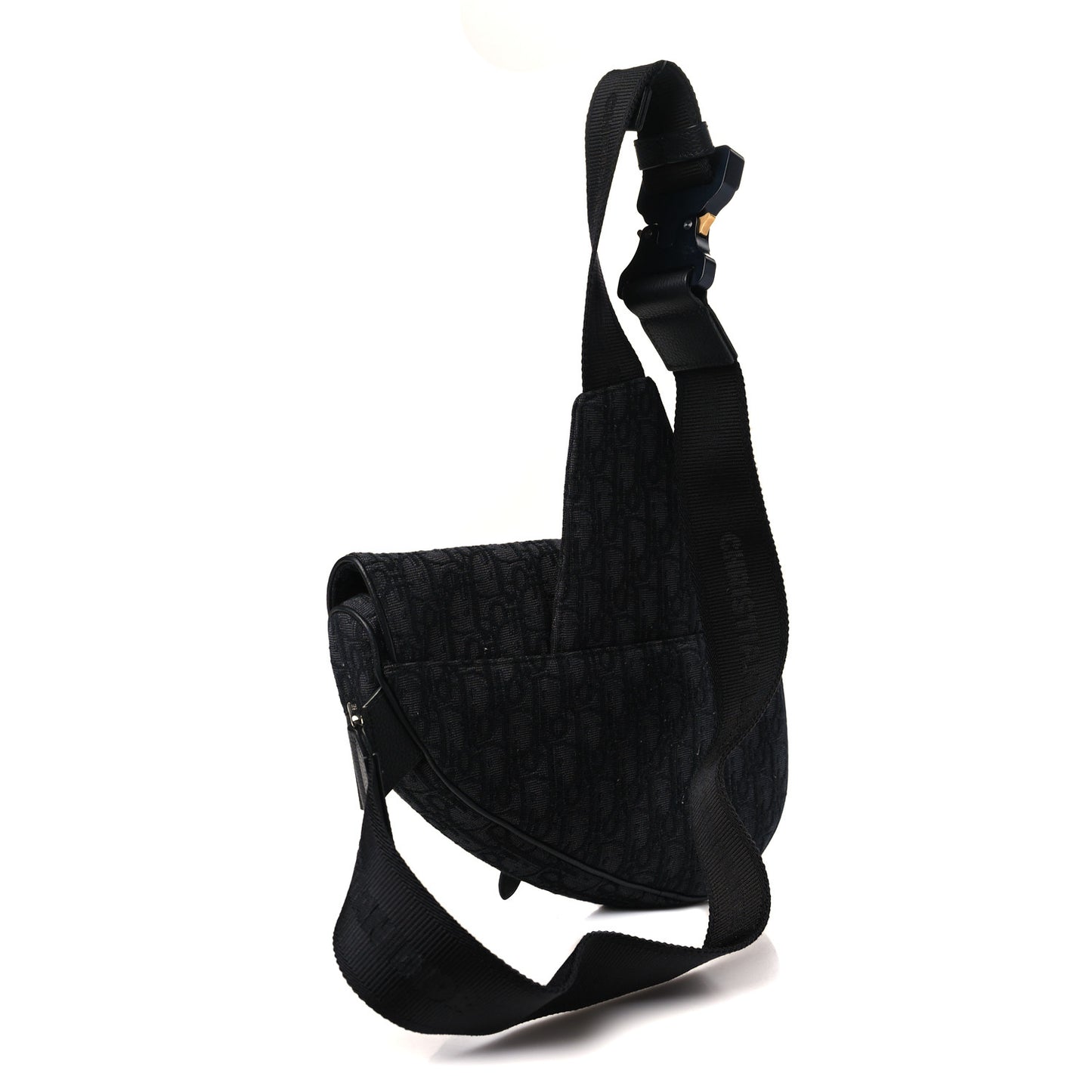 Oblique Mens Saddle Bag Black Blue