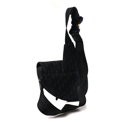 Christian Dior Oblique Mens Saddle Bag Black Blue 3 of 9