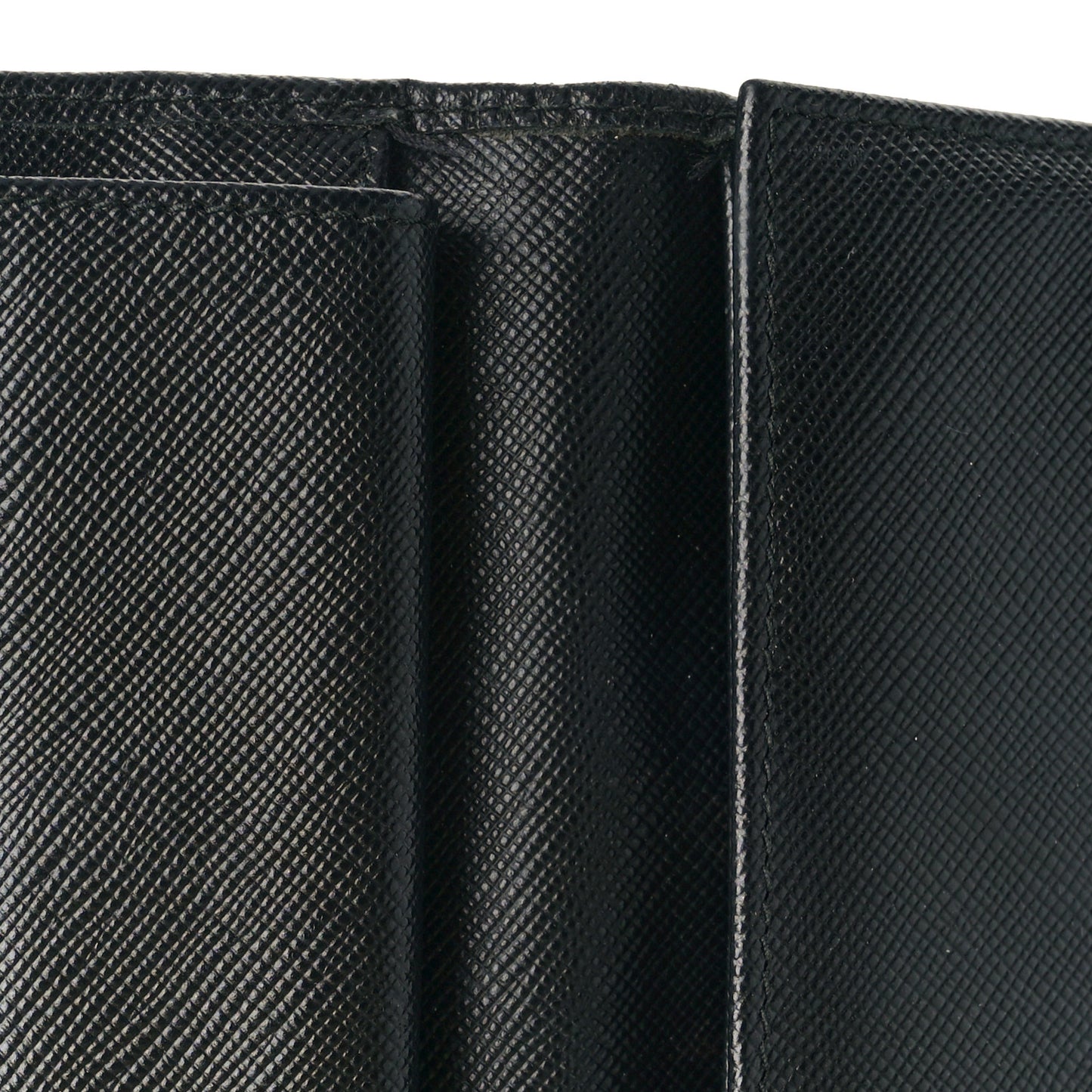 Saffiano Metal Tri-Fold Wallet Black
