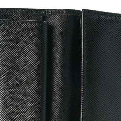 Prada Saffiano Metal Tri-Fold Wallet Black 6 of 8