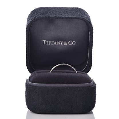 Tiffany 18K White Gold Diamond Metro Band Ring 61 9.5 5 of 5