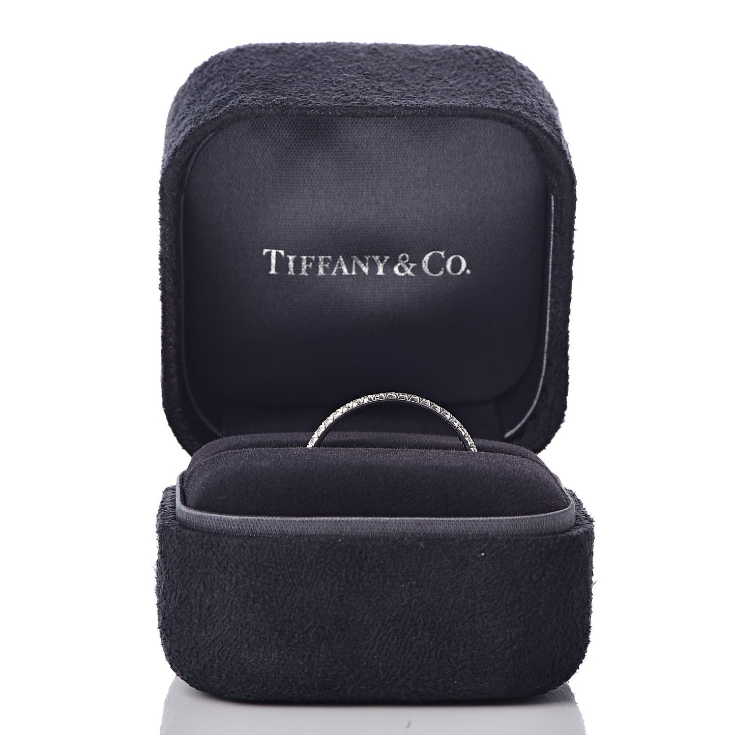 18K White Gold Diamond Metro Band Ring 61 9.5