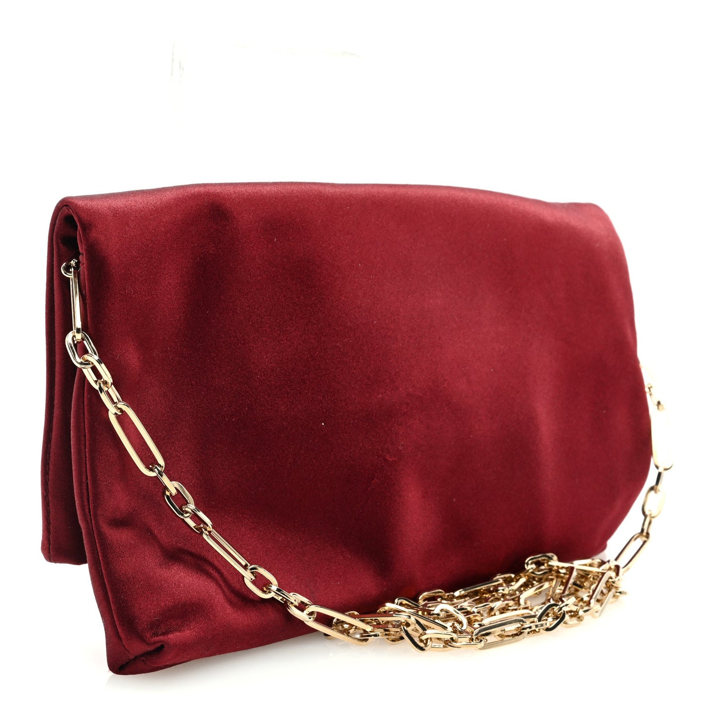 Satin Crystal Titania Clutch Red