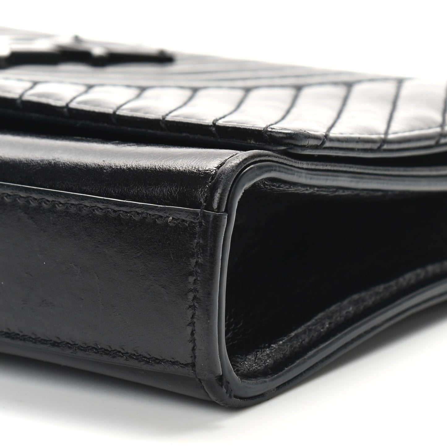 Lambskin Mixed Quilted Small Monogram Kate Satchel Black