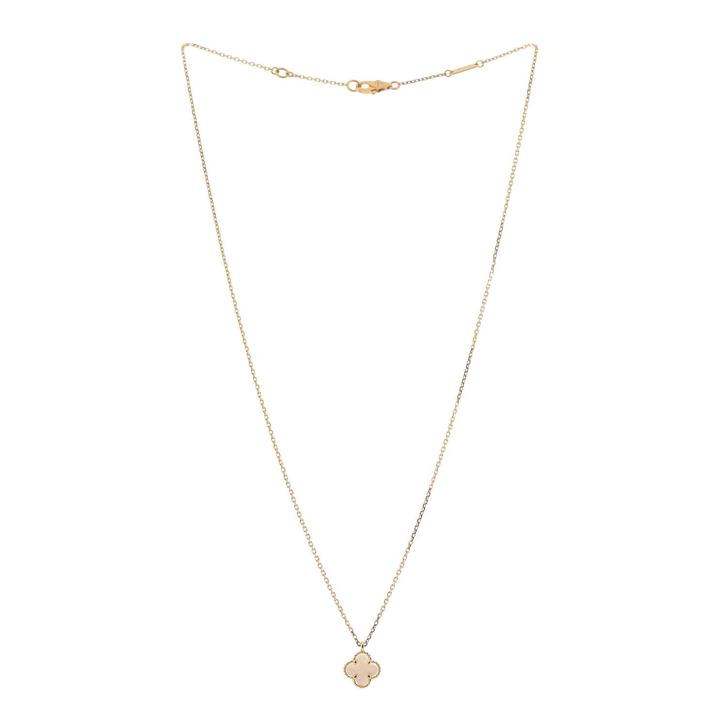 18K Yellow Gold Mother of Pearl Sweet Alhambra Pendant Necklace