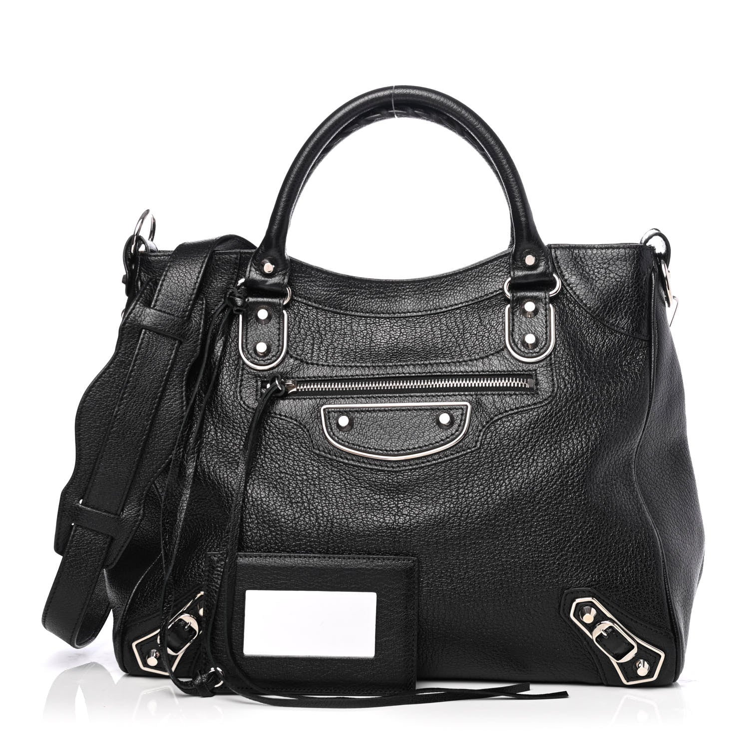Balenciaga Chevre Silver Metallic Edge Hardware Velo Black 1 of 4