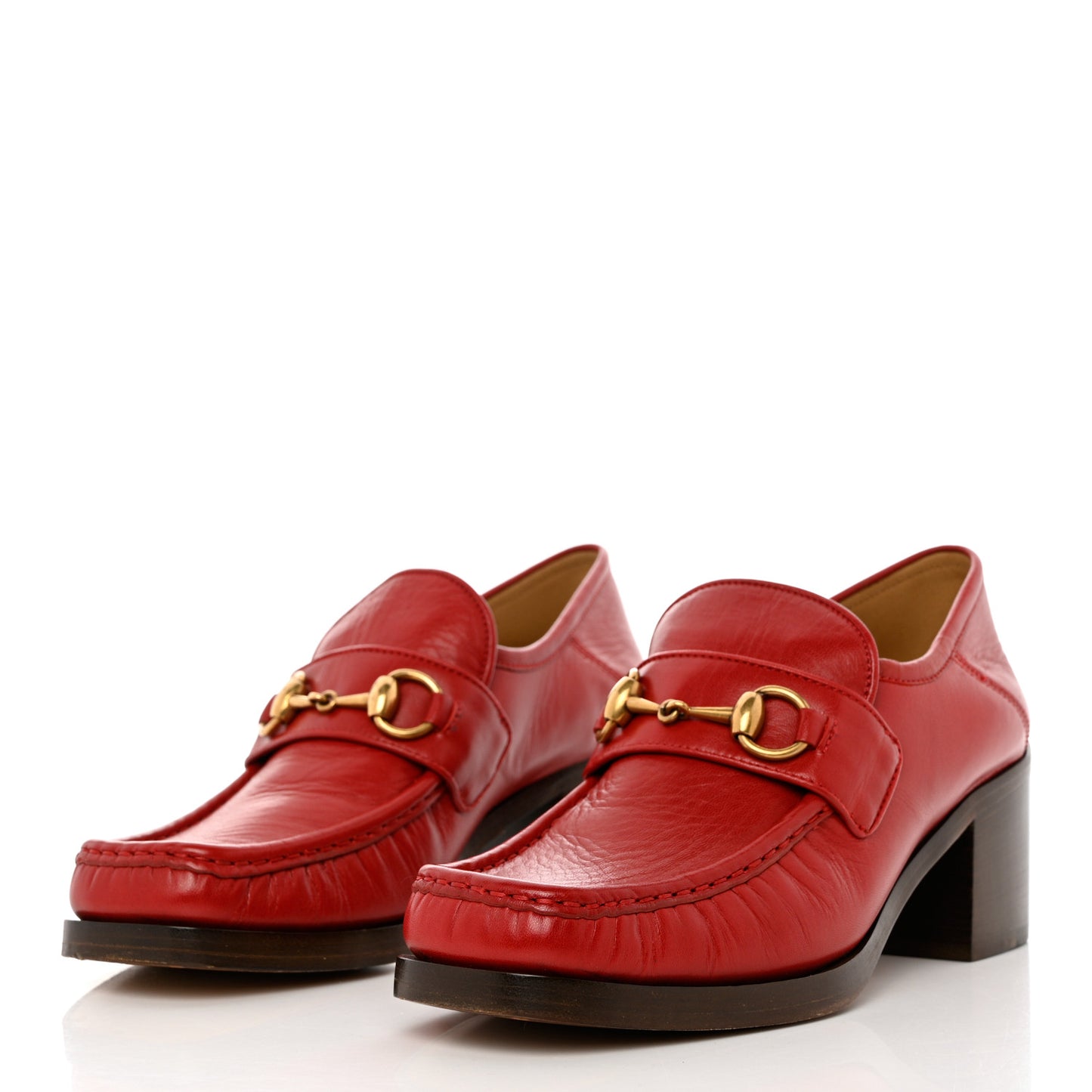 Malaga Kid Horsebit Loafer Pumps 38 Hibiscus Red